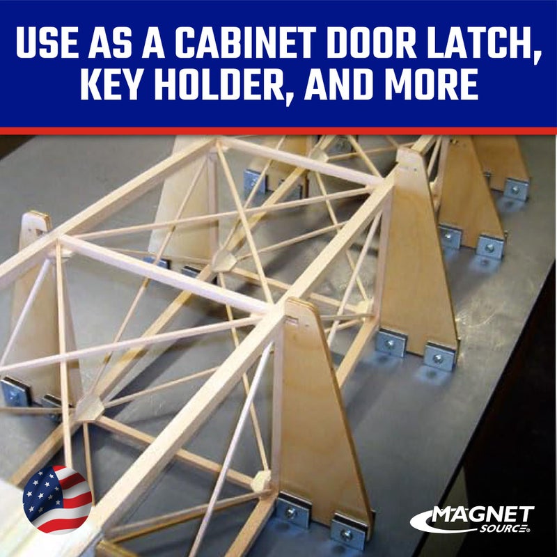 Master Magnetics Ceramic Latch Magnet with Hole Assemblies - Strong Heavy-Duty Magnets for Cabinet Doors, Gates, and More - 12 lb Pull Each - Zinc-Plated - 1" L x 0.813" W x 0.313" H - 24-Pack - Image 3